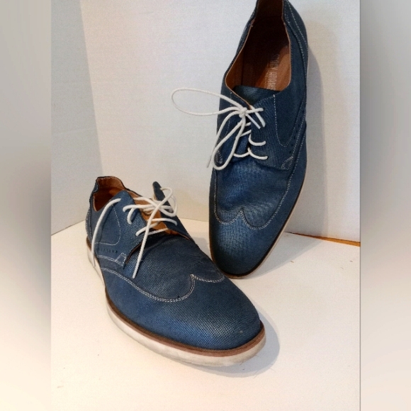 Stacy Adams Mens Blue Luxley Wingtip Oxford‎ Sz.12 - Picture 1 of 14